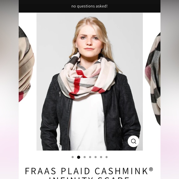 Beige plaid Fraas infinity scarf. - Picture 1 of 9